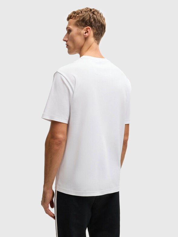 Cotton T-shirt with oval neckline and logo print - 3