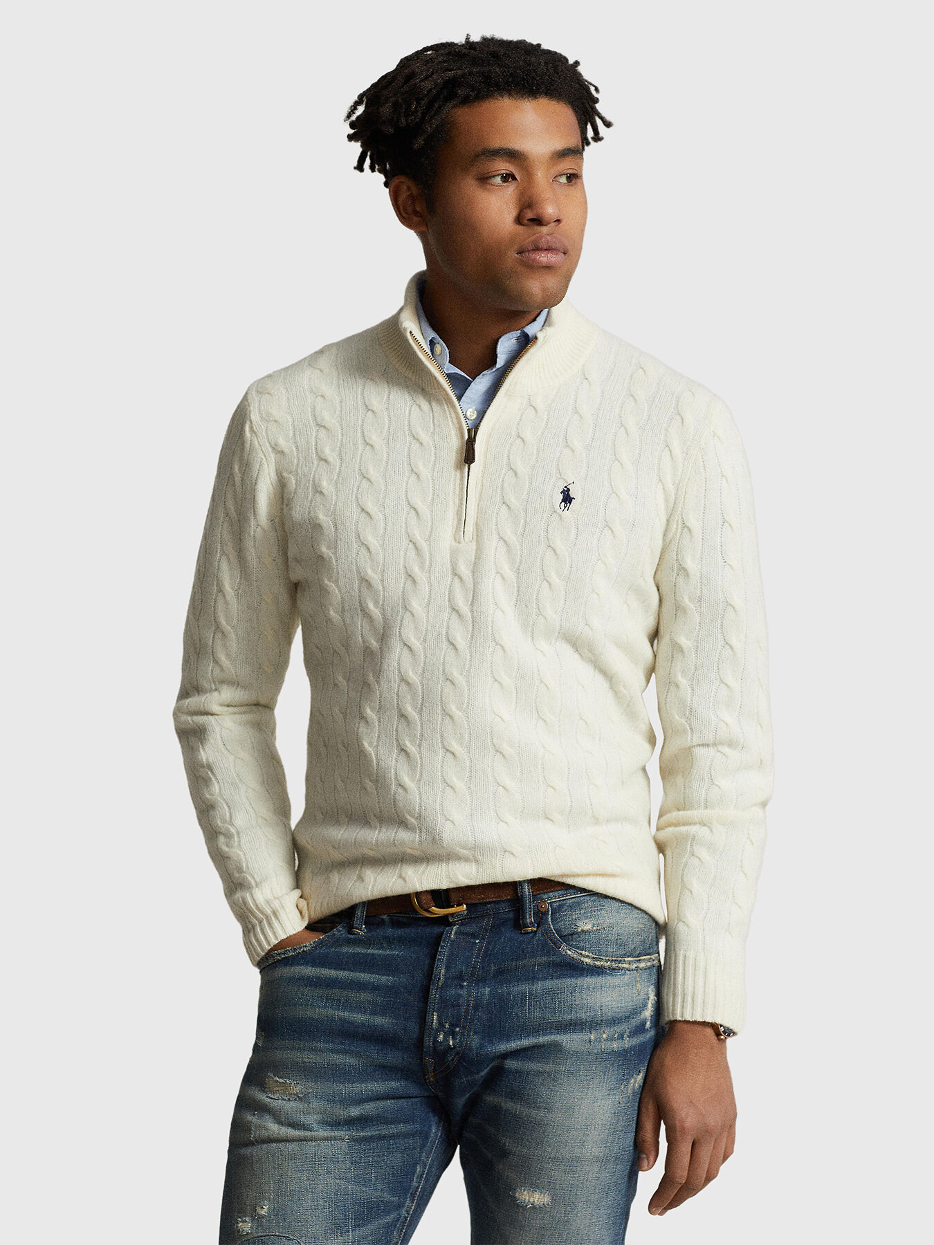 Knitted sweater in wool and cashmere blend brand POLO RALPH