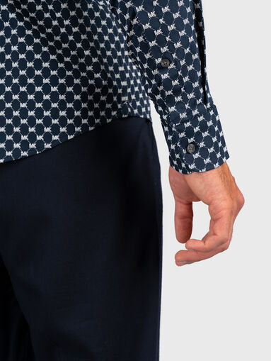 Cotton shirt with monogram print - 4