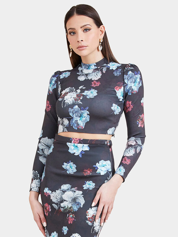 Top with floral print - 1