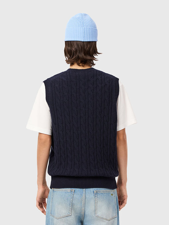 Wool vest with oval neckline - 2