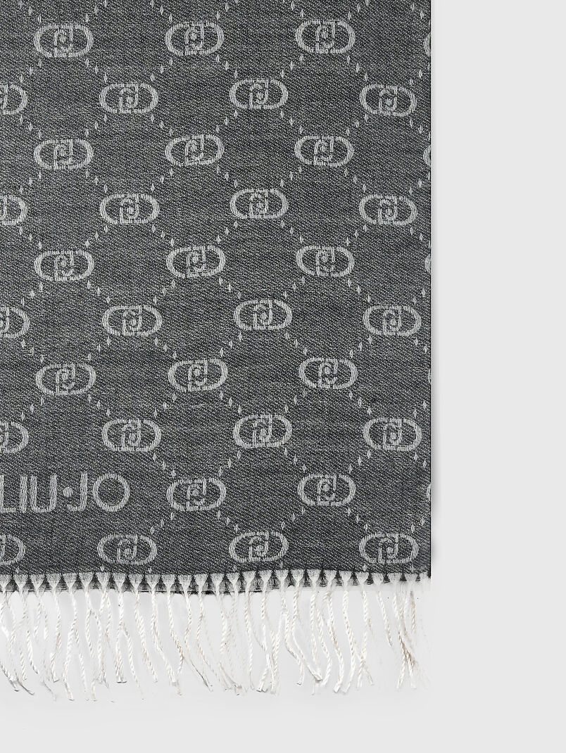 Poncho with monogram print in beige - 3