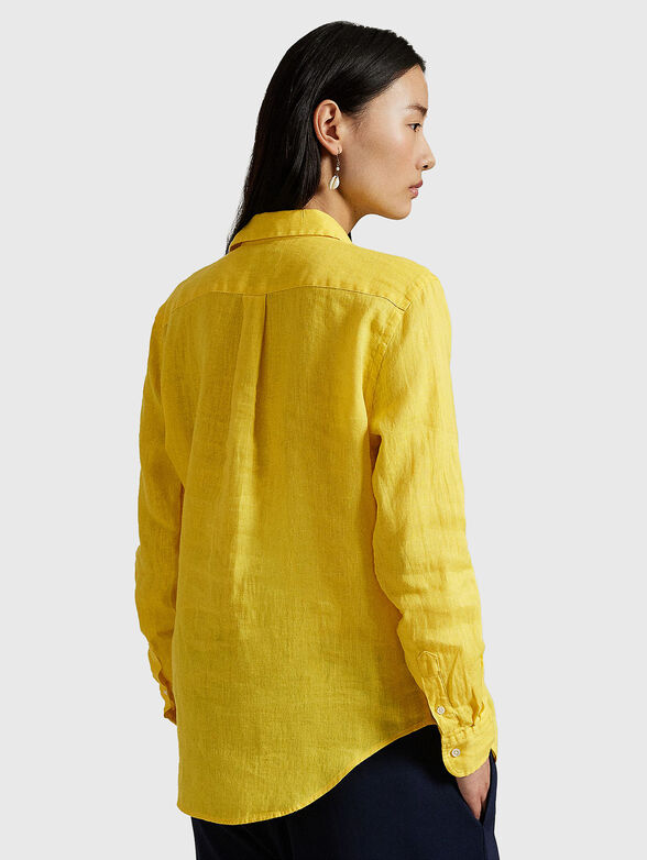 Linen shirt with logo embroidery - 3