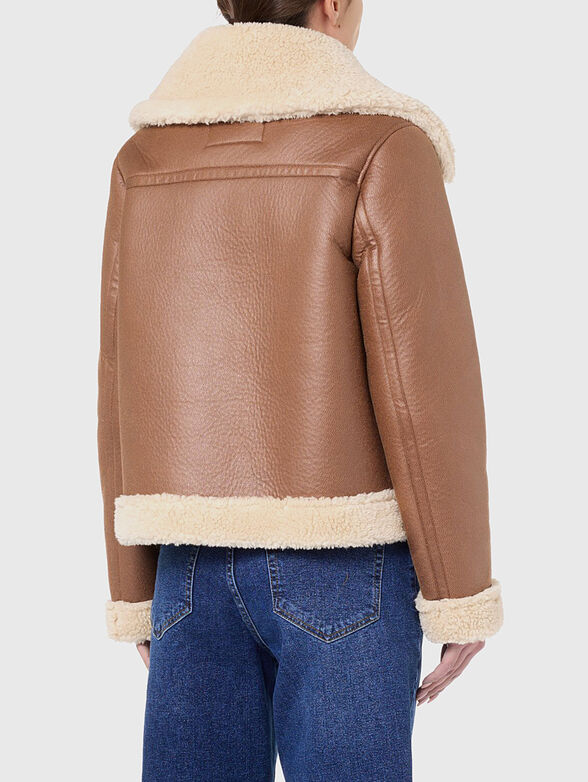 Faux leather biker jacket - 3
