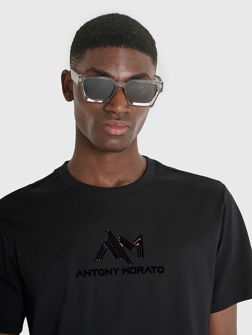 Black cotton T-shirt - 3