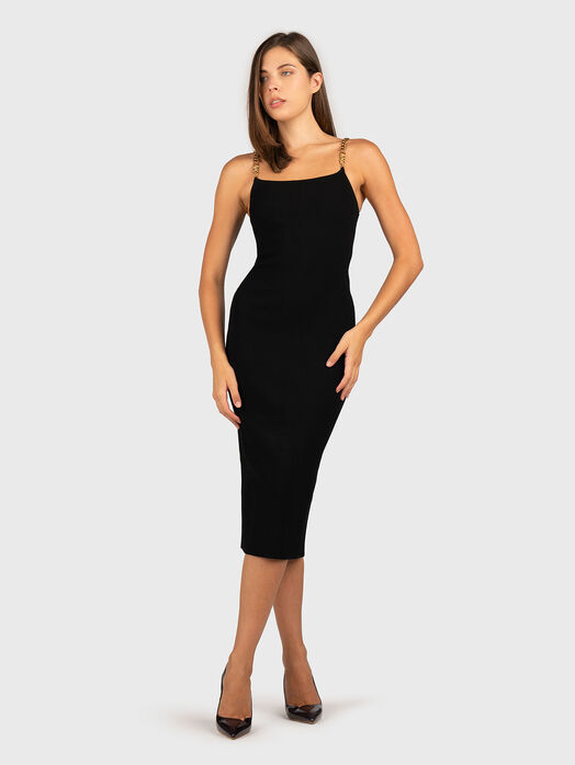 Midi dress with accent straps