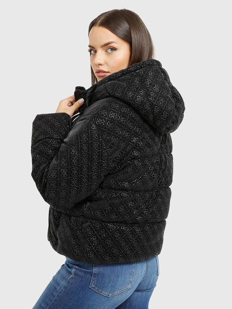 Puffer jacket with monogram logo effect - 3