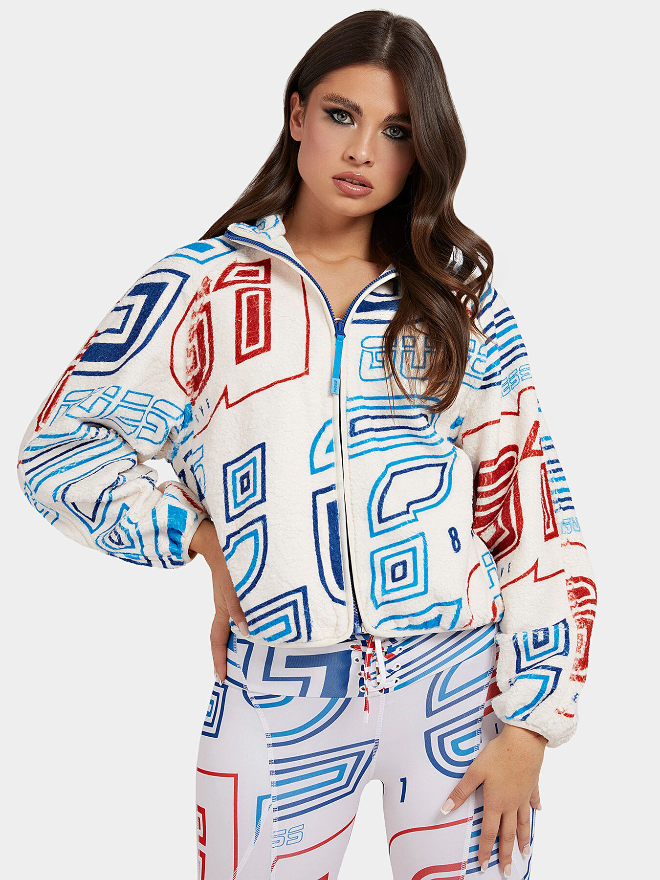 AVELINE sports jacket with logo print brand GUESS Globalbrandsstore en