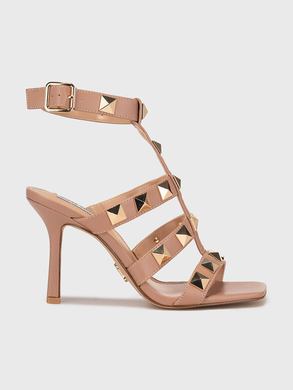 CAPRI sandals with eyelets in beige - 1