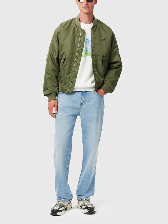 Green sweatshirt with contrasting logo print - 2