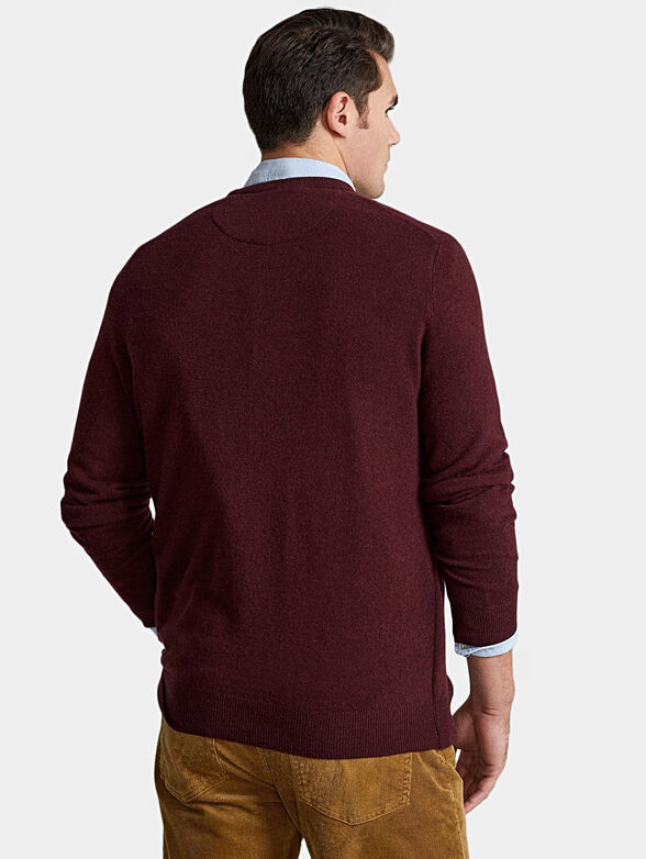 Merino wool sweater in bordeaux color - 3