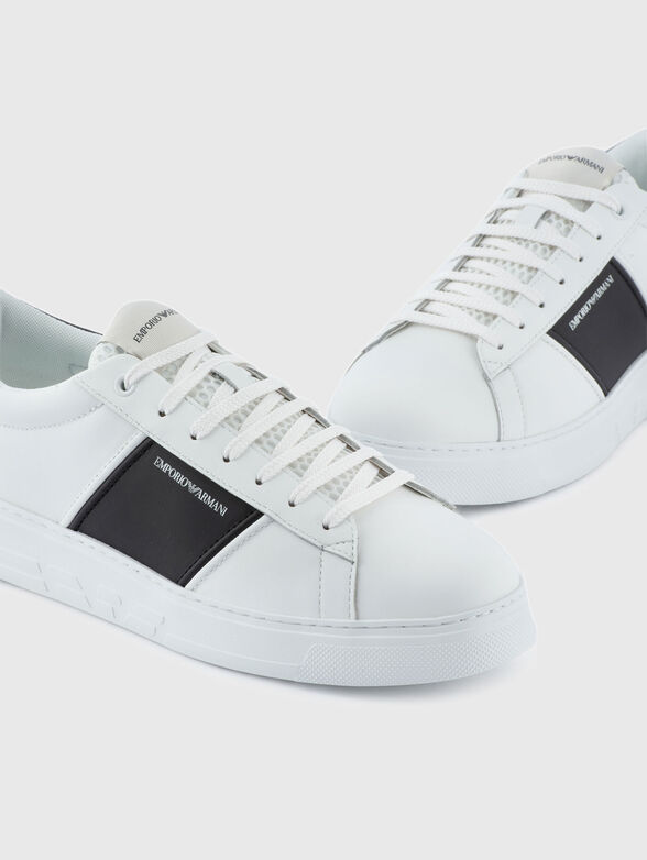 Leather sports shoes with logo - 4
