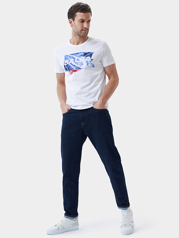 White cotton T-shirt with logo print - 2