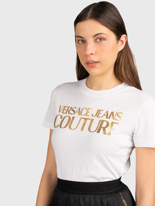 Black T-shirt with gold logo  - 4