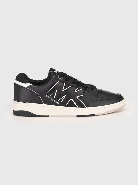 Leather sneakers with logo - 1