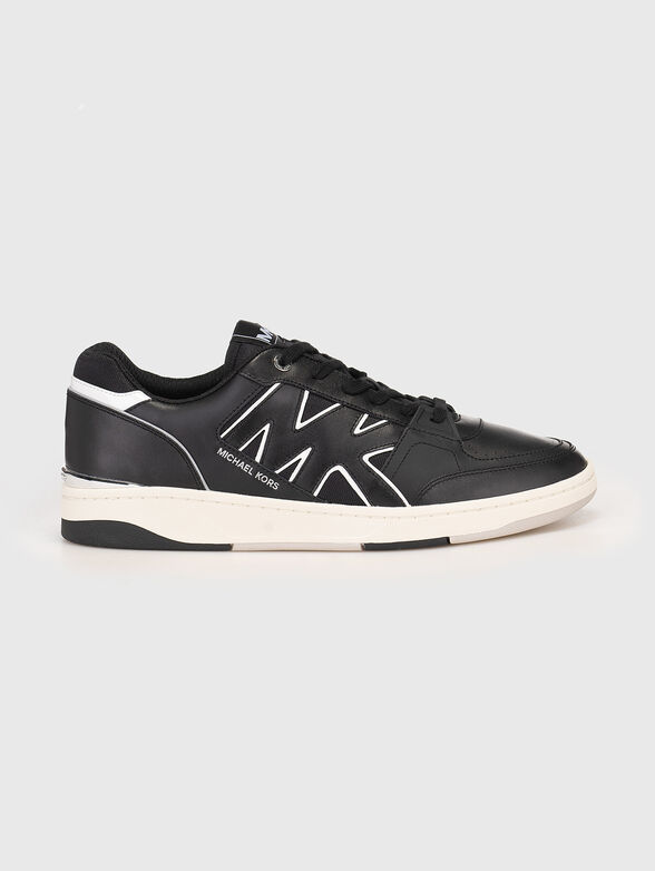 Leather sneakers with logo - 0