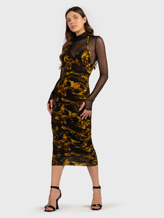 Midi dress with sheer accent 