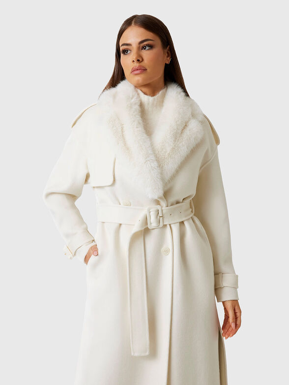 ELLA wool coat with waist belt - 4