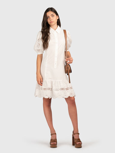 Cotton poplin dress with embroidery - 5