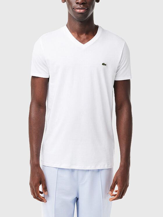 Black T-shirt with logo detail  - 1