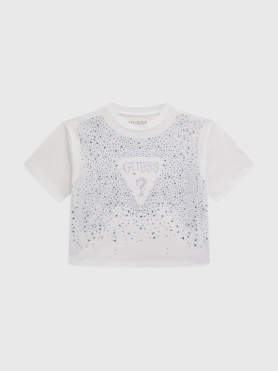 T-shirt with appliquéd rhinestones - 1