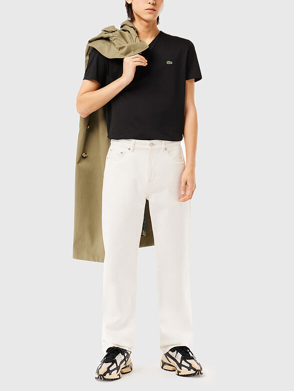 Black T-shirt with logo detail  - 2