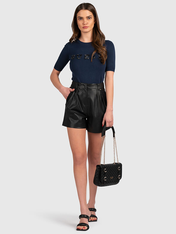 CHANTAL black T-shirt with logo accent - 2