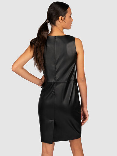 Black dress from faux leather - 4