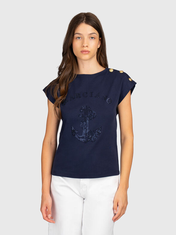 T-shirt with appliqu&eacute; sequins - 1