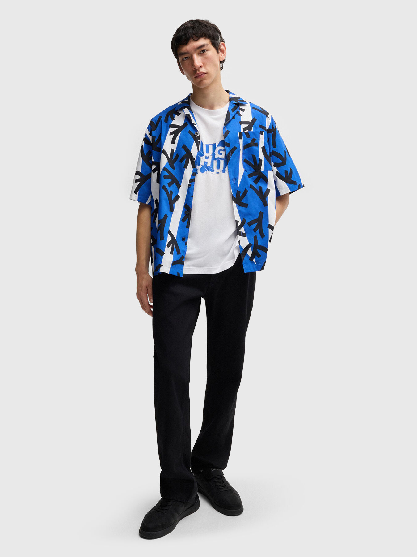 Hugo Nafralo Tシャツ NAFRALO T-shirt with accent print brand HUGO BLUE