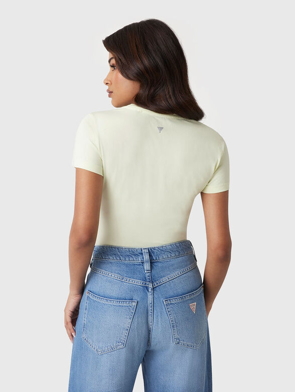 Light blue T-shirt with oval neckline - 3