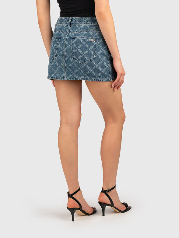 Mini denim skirt with logo print - 2