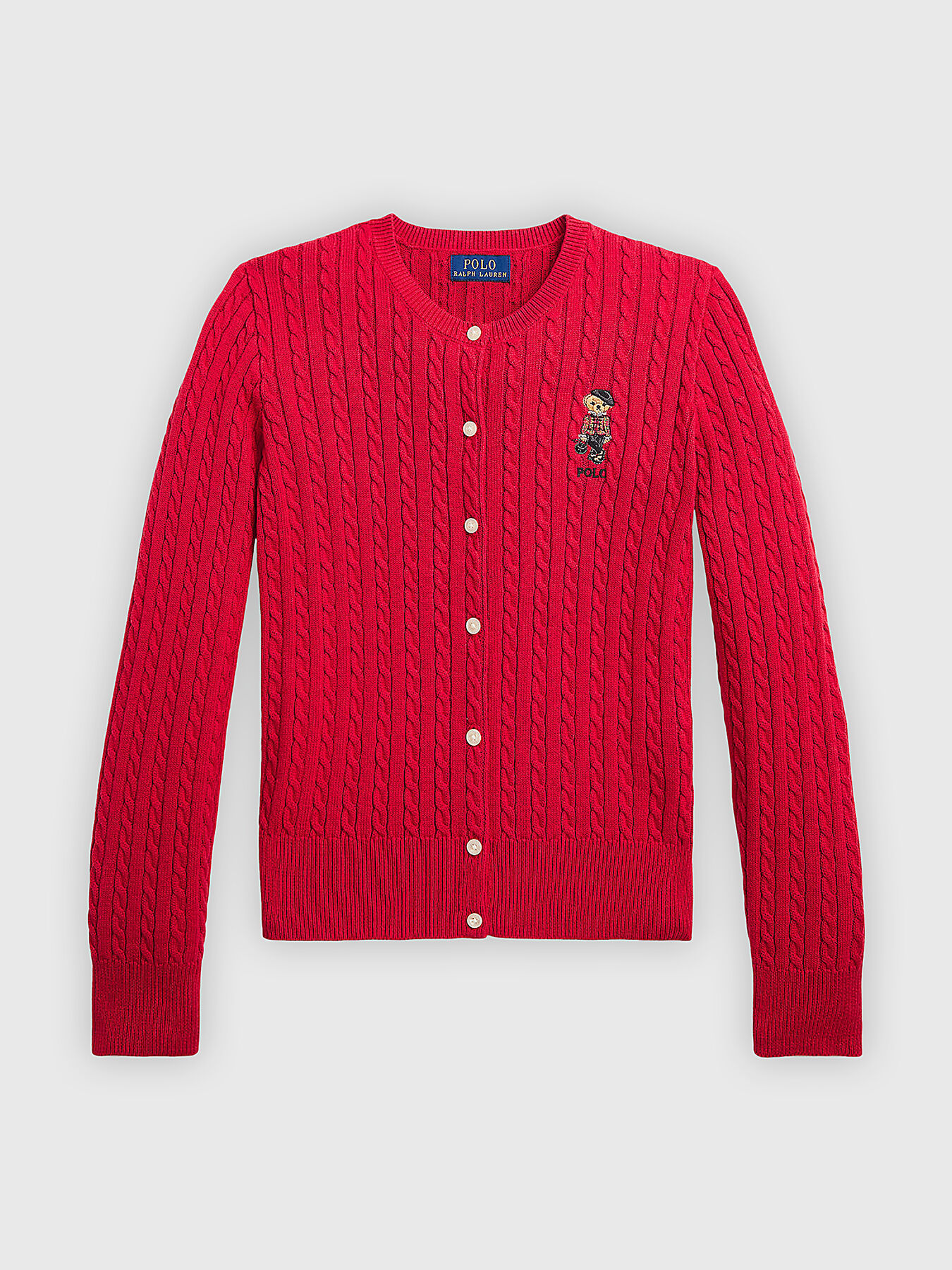 Knitted cardigan in red colour brand POLO RALPH LAUREN Globalbrandsstore en