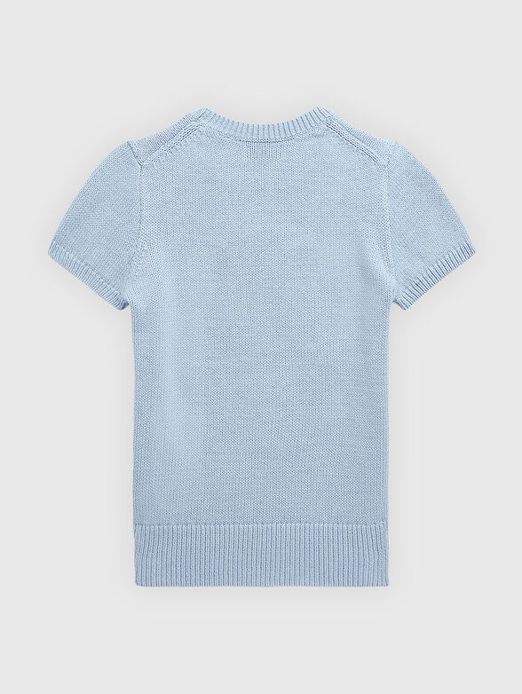 Blue cotton sweater with Polo Bear accent - 2