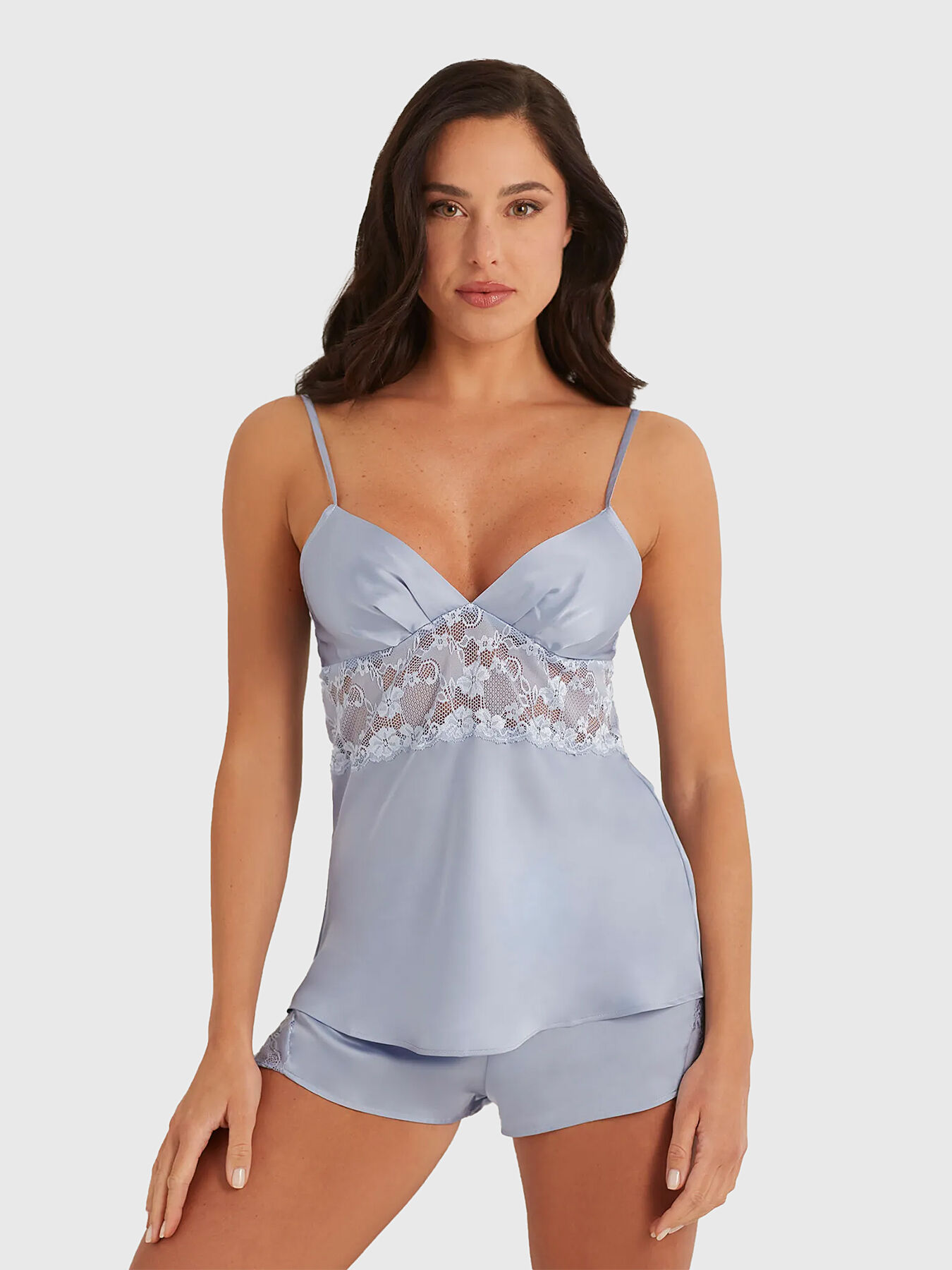 PRIMULA COLOR satin top with lace brand YAMAMAY