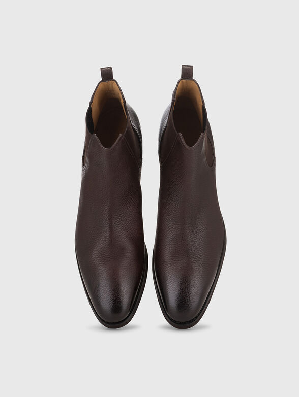 Brown leather boots  - 5
