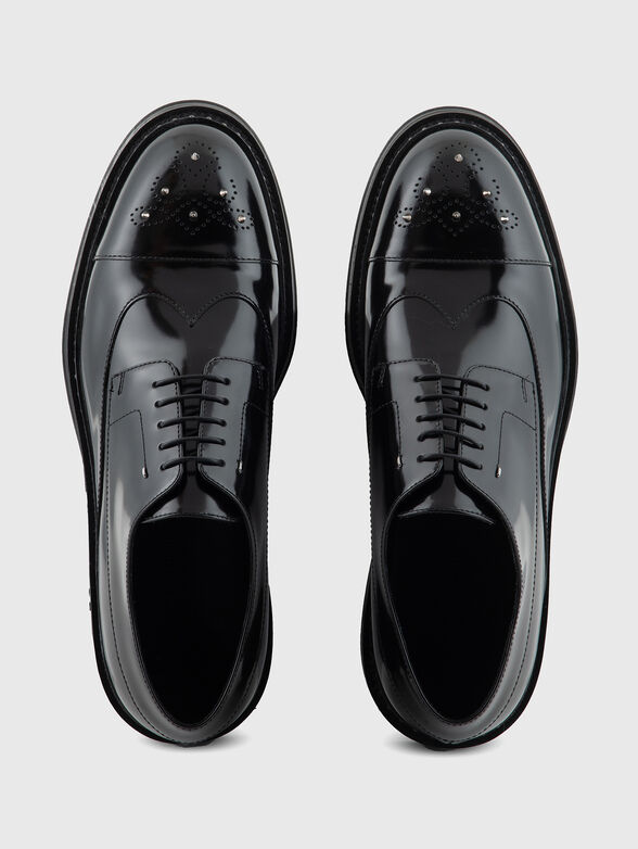 Leather elegant shoes with eyelets - 6