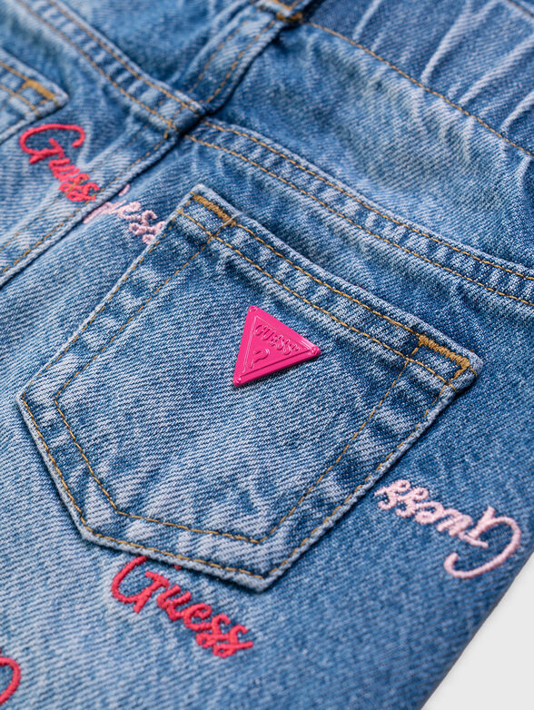 Jeans with contrast logo embroidery - 3