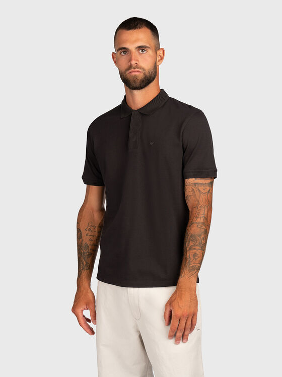 Cotton polo shirt with logo - 1