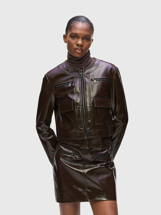 Patent faux leather jacket - 1