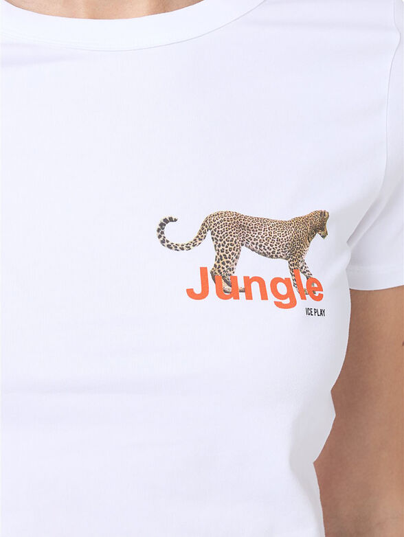 Printed T-shirt in white  - 3