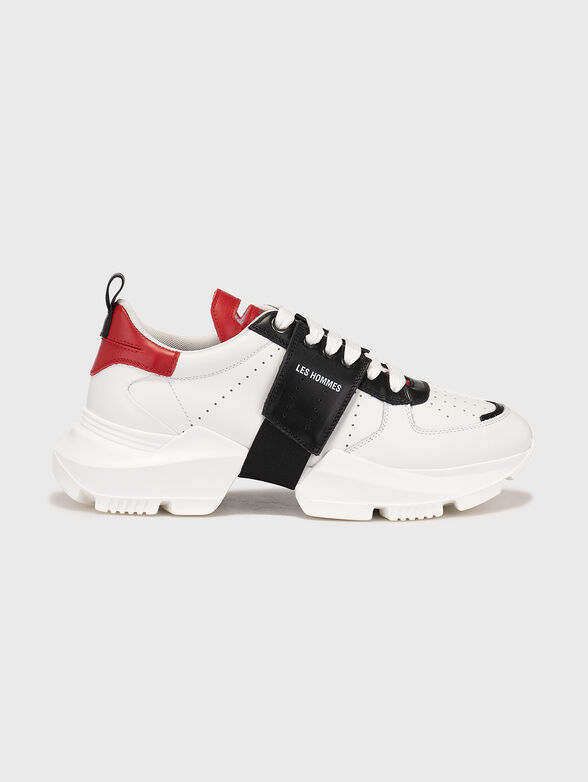 Leather sneakers with coloured inserts - 1