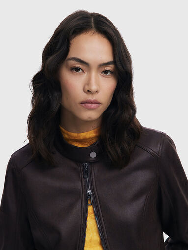 Eco leather jacket in black - 5