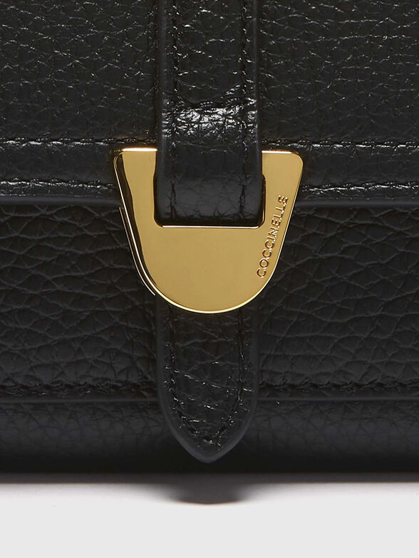 Leather wallet with gold-coloured detail - 3