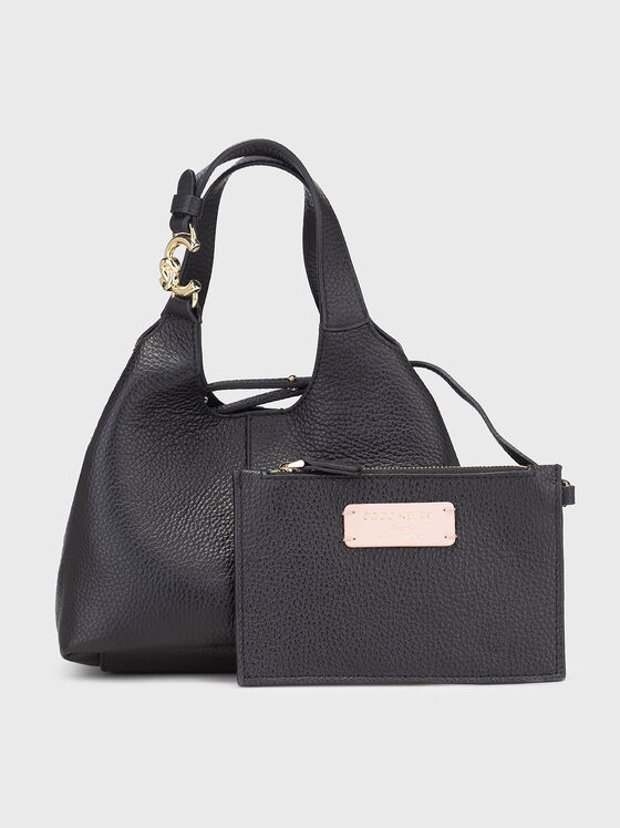 Кожена чанта с дълга презрамка и несесер - 1