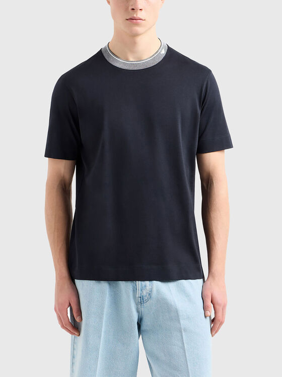 Crew neck T-shirt with contrasting logo - 1