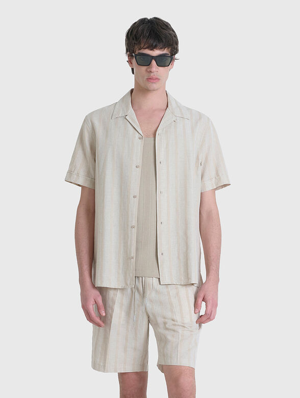 HONOLULU shirt of linen blend with short sleeves - 0