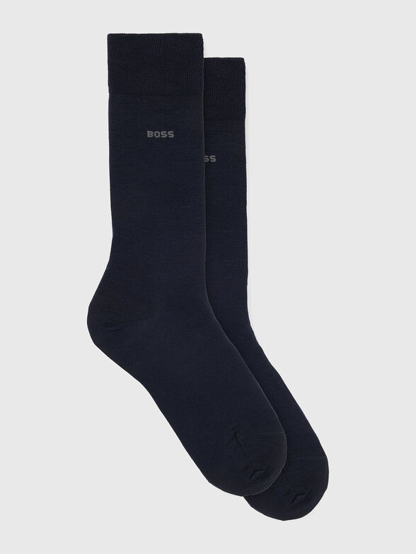 Set of two pairs of wool socks in black - 1