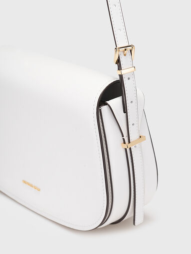 Black leather bag with logo - 4