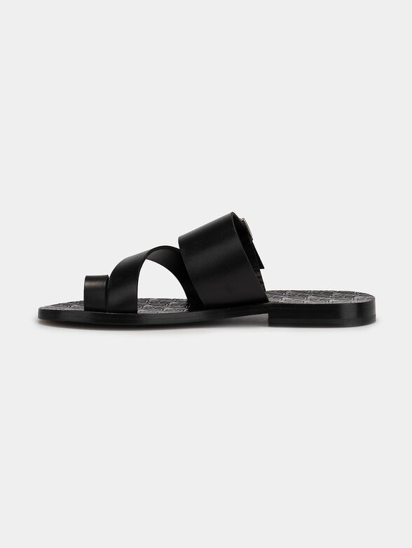 Leather slides with silver buckles - 4